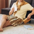 thumbnail image 5 of Rateoe Golden Drapes Pillars Clouds Print Men's Lounge Shorts – Soft & Breathable Pajama Bottoms with Pockets, Elastic Waistband, Lightweight Sleepwear for Nightwear & Loungewear-3X-Large, 5 of 6