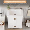 thumbnail image 4 of KZElegy  24" Bathroom Vanity with Ceramic Sink Freestanding Bathroom Vanity Cabinet with 2-Door & 1-Drawer,Metal Handle,White, 4 of 10