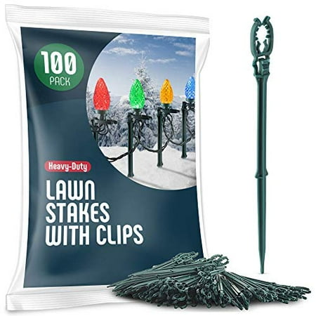 christmas light yard stakes [set of 100] outdoor light stakes - 8.5