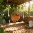 thumbnail image 6 of Chicken Coop Swing Toy Large Wooden Bird Swing Ladder, Brown 43in Perch for Medium Large Parrots, Colorful Beads, Hanging Exercise Play St, 6 of 7
