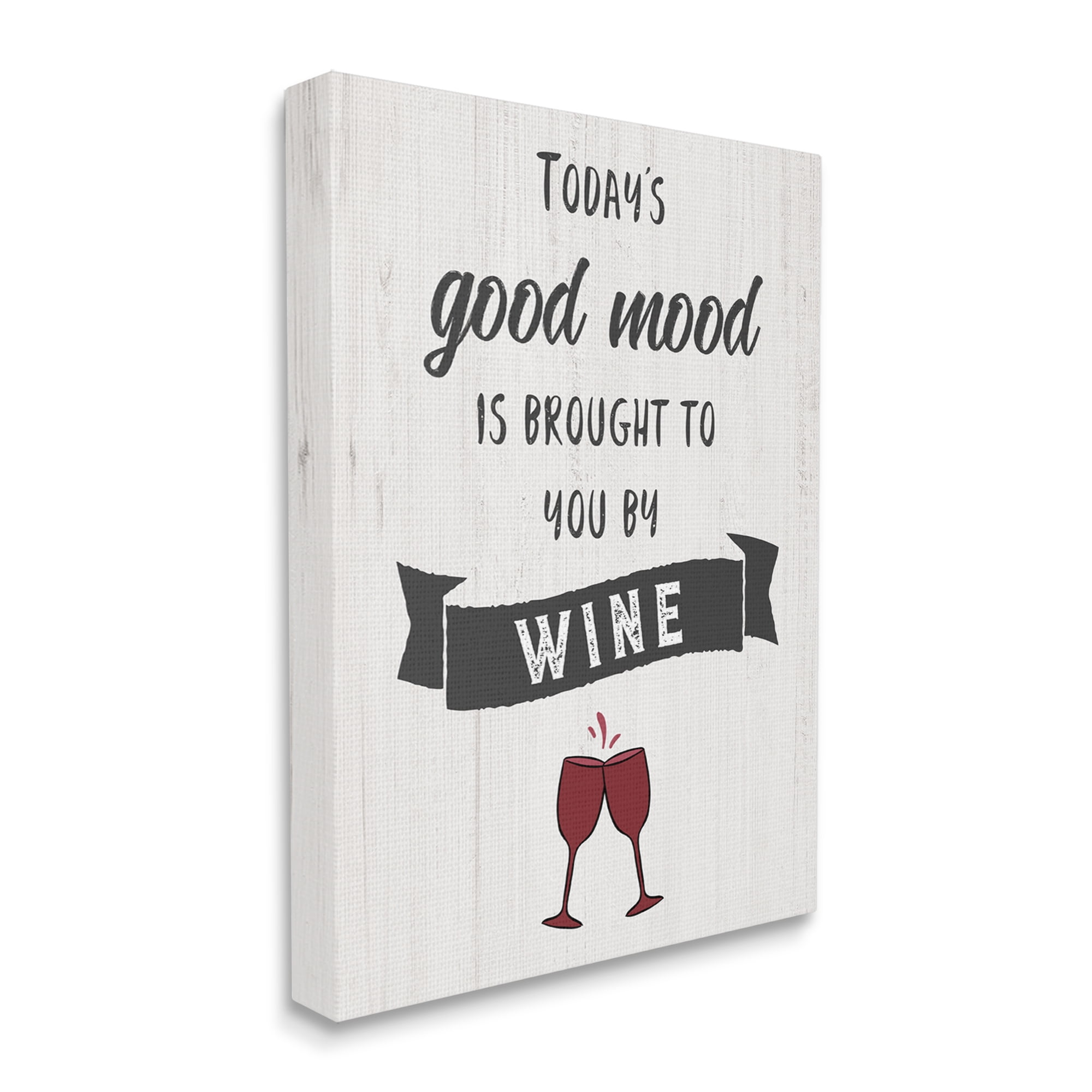Stupell Industries Good Mood By Wine Funny Phrase Alcohol Humor, 36 x 48, Design by CAD Designs