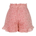 thumbnail image 5 of Women's Casual Summer Shorts Elastic High Waist Ruffle Hem Floral Print Comfy Beach Short Lounge Pants with Pocket, 5 of 5