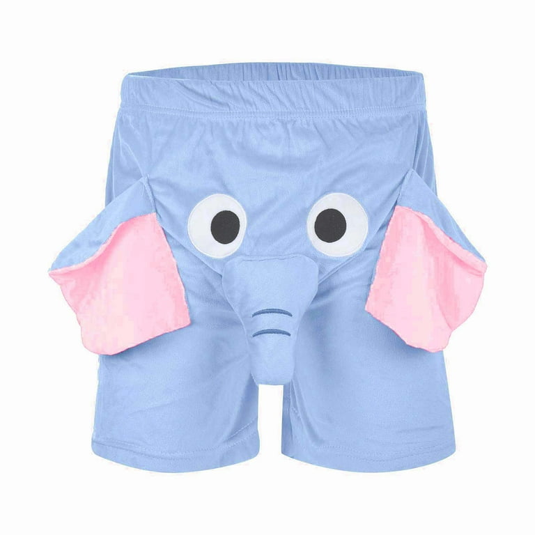 WNG Men Shorts A Fun Elephant Boxer Novelty Shorts Humorous Underwear Prank  Gifts for Men Animal Themed Boxers Shorts Elephant Will Ring Pants Play