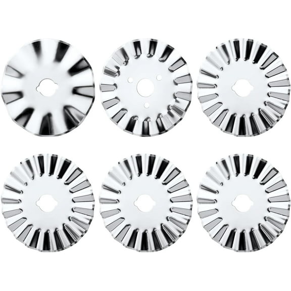 6pcs 45mm Pinking Rotary Cutter Blades, Wave Rotary Cutter Blades Rotary Cutter Replacement Blades for Fabric for Quilting Sewing Crafts