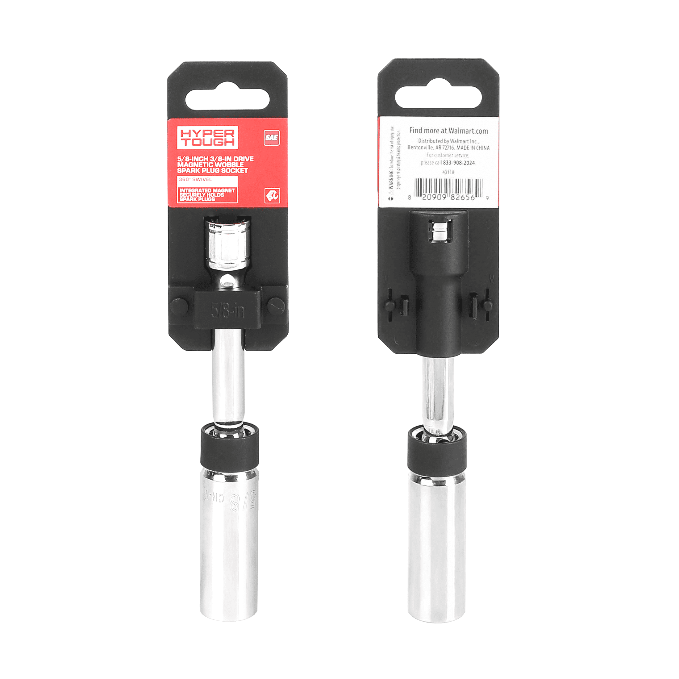 Hyper Tough 3/8-inch Drive 5/8-inch Magnetic Wobble Spark Plug Socket