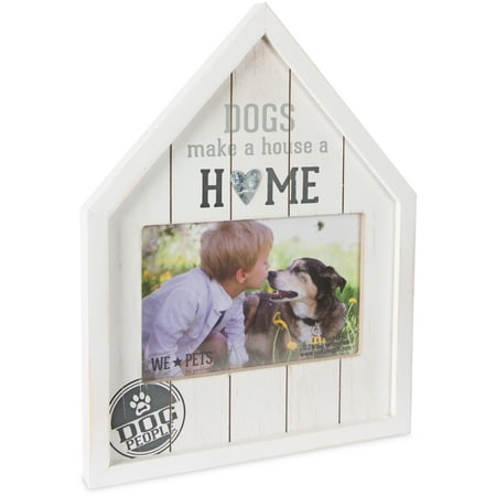 - Pavilion - Dogs Make A House A Home - House Shaped 6x4 White Pet Picture Frame