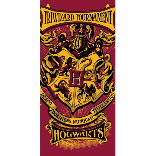 Jerry Leigh Harry Potter Hogwarts Crest Bath and Beach Towel 58 x 28 Red Yellow 