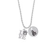 thumbnail image 2 of Delight Jewelry Silvertone Love with Paw Silvertone Script Initial Disc - & - Charm Necklace, 20"+3", 2 of 4