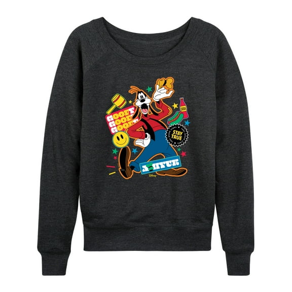 Disney - Goofy Sticker Look - Women's Lightweight French Terry Long Sleeve Shirt