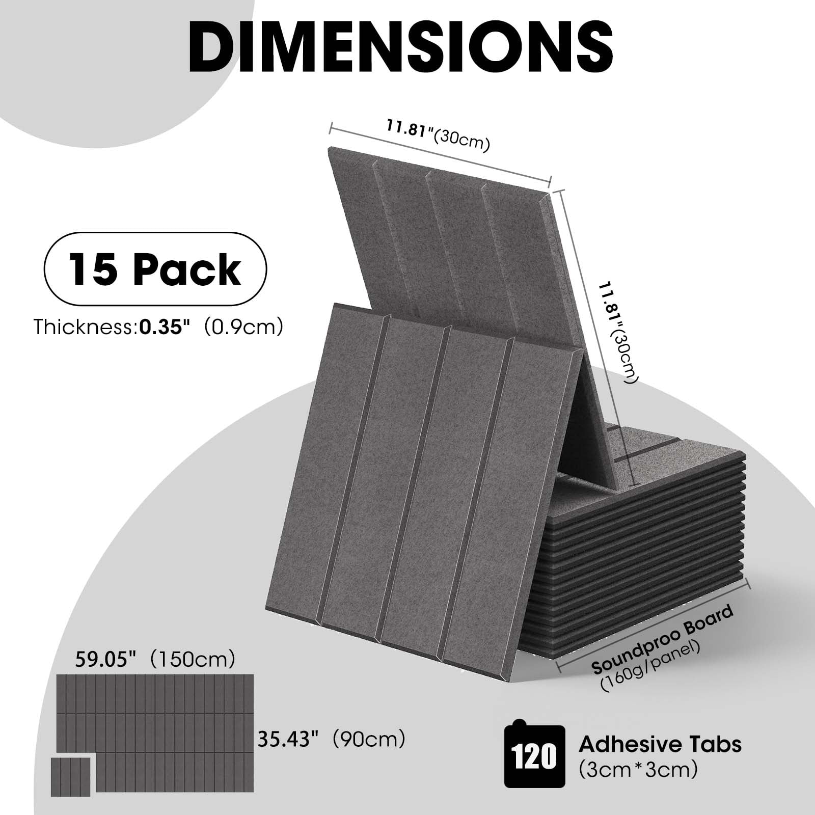 MYMULIKE  15 Pack Large Cork Board for Wall 59" x 36",Felt Bulletin Board with 75 Push Pins,Thick Cork Board for Office Kitchen Classroom, Dark Greyck