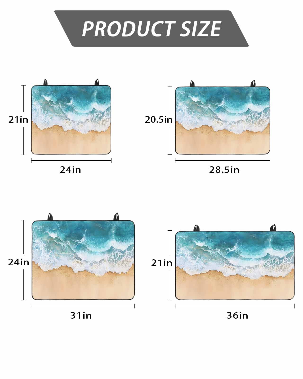 Stove Top Covers for Electric Stove 24x21 Inches, Teal Ocean Waves Heat Insulation Fireproof Glass Cooktop Protector, Summer Beach Coastal Nautical Multipurpose Countertop Stovetop Cover for Kitchen