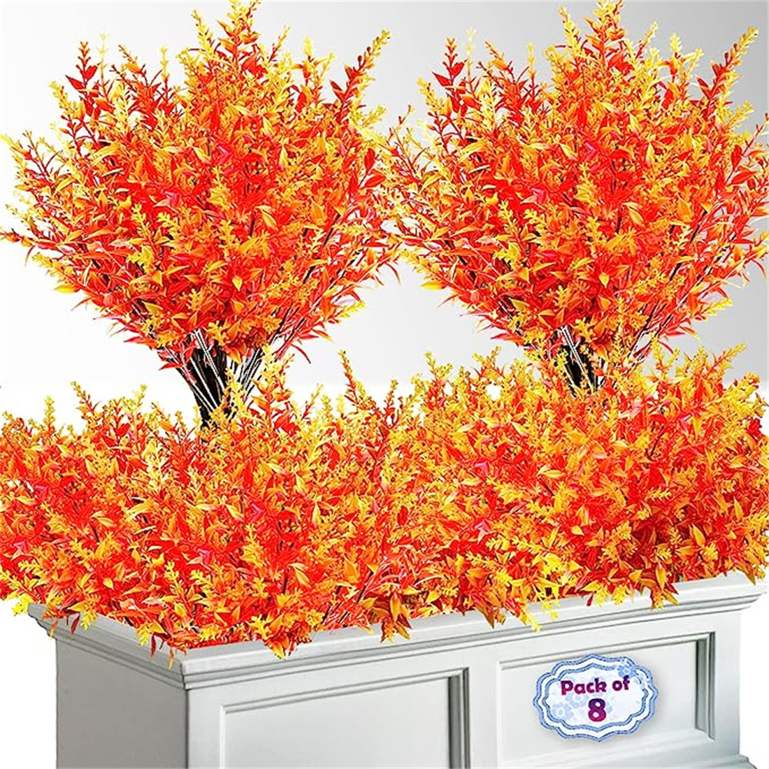 XILAIGO Artificial Flowers for Outdoors, 8 Bundles Fake Flowers UV ...