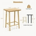 thumbnail image 3 of Costway 25.5" Counter Height Stool Set of 2 with Footrest & Solid Wood Frame Natural, 3 of 8