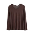 thumbnail image 6 of Women's Long Sleeve V Neck T Shirt Soft Comfy Casual Sleep Pajama Top, 6 of 6