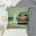 thumbnail image 2 of JEUXUS Vintage Summer Ocean Beach Decorative Throw Pillow Covers Touring Car Hawaii Beach Umbrella Pillowcase Home Sofa Couch Cushion Cover,, 2 of 5