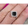thumbnail image 5 of Cushion Cut 1.55 Carat Vintage Floral Black Diamond Moissanite Engagement Ring On 10k White Gold Anniversary Gift Personalized for Brides, 5 of 5