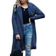 thumbnail image 2 of Seyurigaoka Women Juniors Solid Color Overcoat, Lapel Collar Plush Inner Shank Long Coat for Winter, 2 of 6