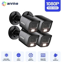 ANNKE 4 Pack 1080P HD TVI Home Security Camera Outdoor Indoor, IP66 Waterproof, Smart Dual Light, Night/Day Vision, Surveillance CCTV Bullet Cam