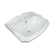 Renovators Supply Cloakroom Wall Mount Bathroom Sink 19" White Ceramic Floating Vessel Sink w/Overflow and 4" Centerset Faucet Holes