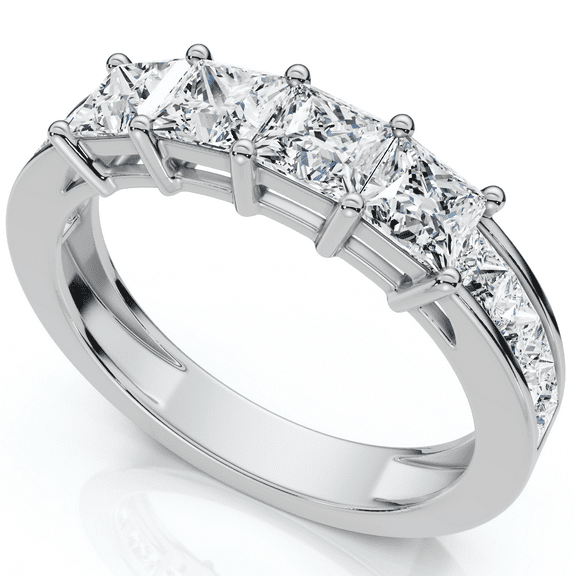 Pompeii 1 1/4ct Princess Cut Diamond Wedding Anniversary Ring (G/H,SI)