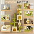 thumbnail image 6 of Flower Cat Tree, 69.1 Inches Cat Tower for Indoor Kitties Large Adult, Multi-Level Kitty Tower with Scratching Post, Condos, Top Perches, Furniture for Pet Activity Center, 6 of 7