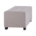 thumbnail image 3 of Simpli Home Laredo Large - Pouf de Banc - Rectangulaire - Bois, Mousse, Contreplaqué, Tissu Lin - Nuage Gris, 3 of 7