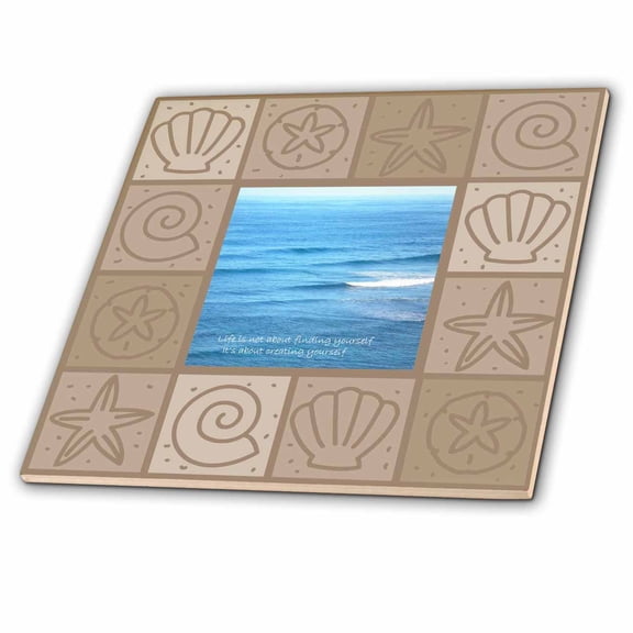 3dRose, Seashells and Ocean, 8 Inch Ceramic Tile