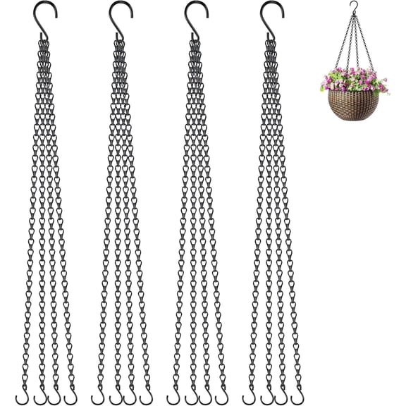 4 Pack 24 Inch Hanging Baskets Chain with Hooks for Billboards Chalkboards Baskets Bird Feeders Lanterns Decorative Indoor Outdoor Use 4 Count