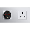 thumbnail image 3 of Adaptador de Enchufe Inglés 2X - Modelo Tipo G - Enchufe de Francia a Reino Unido - Enchufe Compacto para Viajes - Compatible Varios Países, 3 of 5
