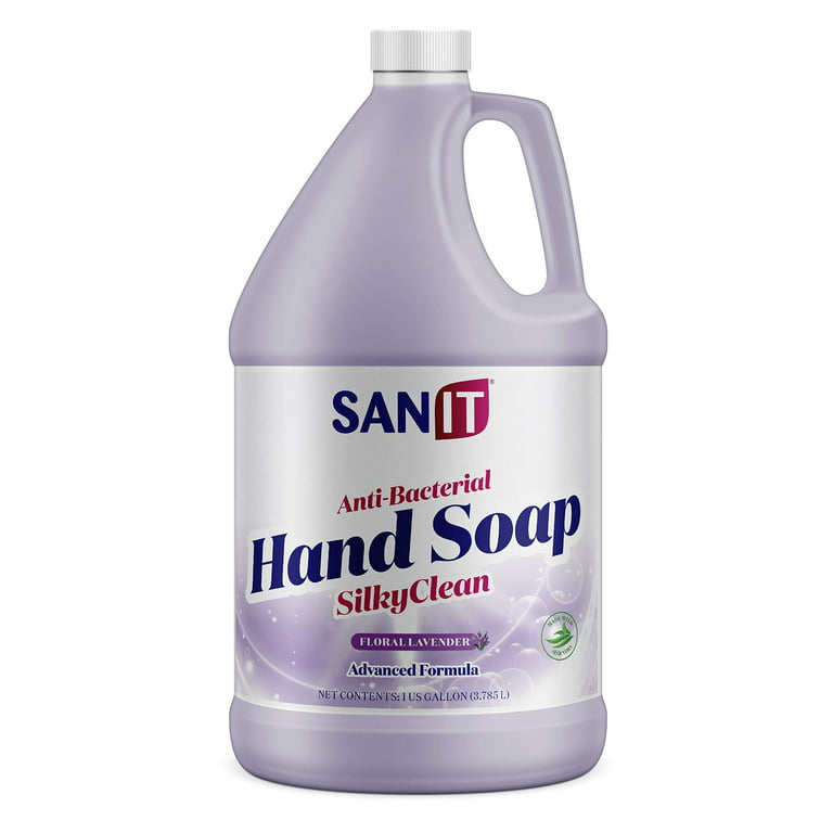 Sanit Silky Clean Antibacterial Liquid Gel Hand Soap Refill - Advanced  Formula with Coconut Oil and Aloe Vera - All-Natural Moisturizing Hand Wash  - Made in USA, Lavender, 1 Gallon 