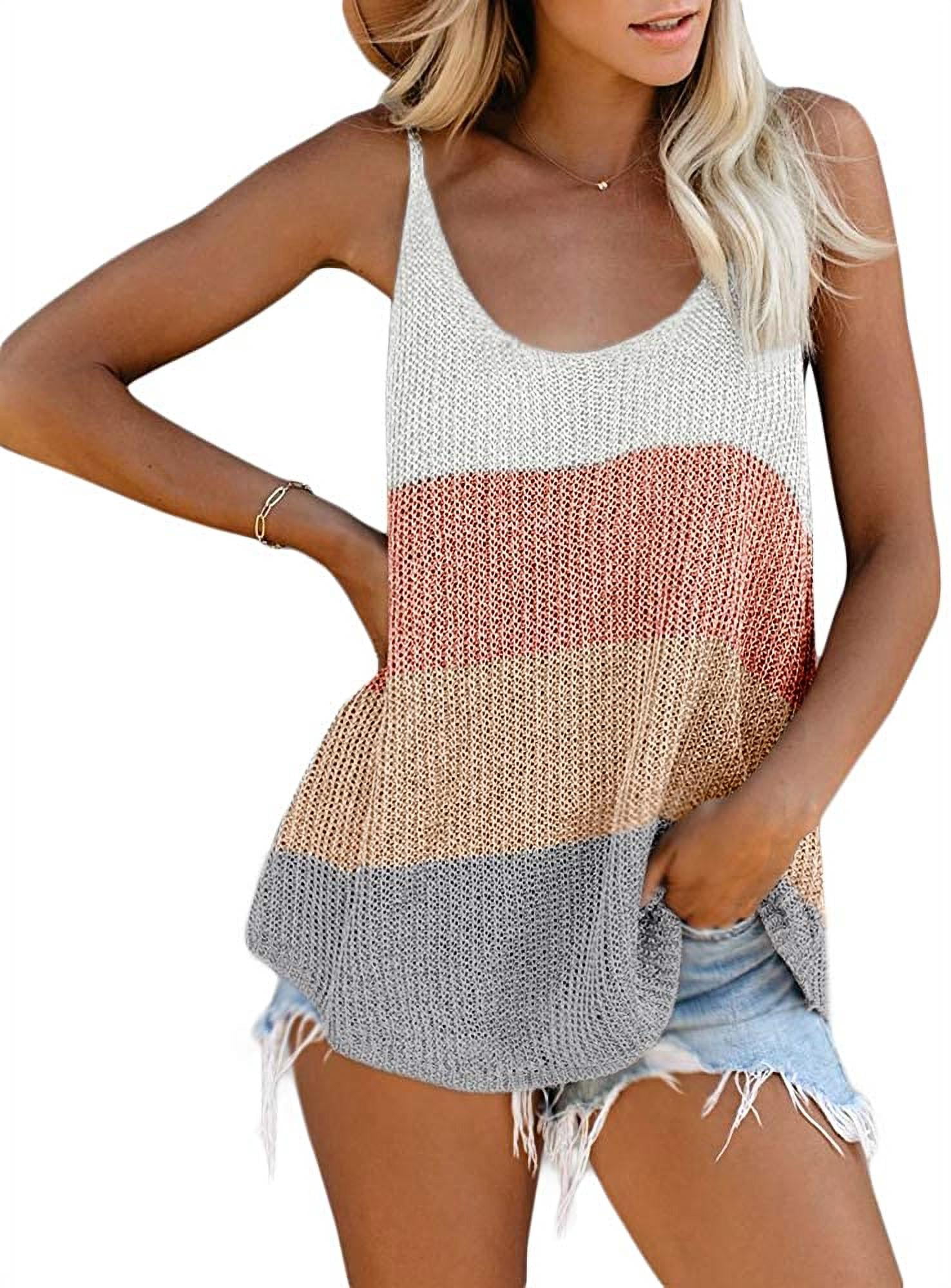 Women Oversize Scoop Neck Tank Tops Causal Sleeveless Knit Shirts Tunic  Camis Loose Fashion Summer Sweater Vest Blouses - Walmart.com