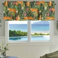thumbnail image 3 of Valance for Windows,Tropical Leopard Green Leaf Valances Curtain Rod Pocket Valance for Kitchen Bedroom Living Room Bathroom,Animal Plant Flower Theme Short Curtains Window Treatment 54x18in, 3 of 9