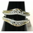 thumbnail image 3 of 2.10Ct Round Cut Simulated Diamond Men's Enhancer Guard Wrap Wedding Ring 14K Yellow Gold Plated, 3 of 5
