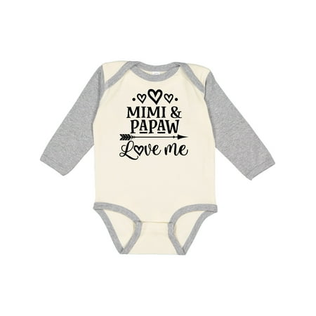 

Inktastic Mimi and Papaw Love Me Gift Baby Boy or Baby Girl Long Sleeve Bodysuit