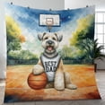 thumbnail image 4 of Happy Father's Day Soft Coated Wheaten Terrier Playing Basketball with Best Dad Jersey Quilt Blanket Wheatie Dog Lover Cozy Comforter Throw Blanket - 13006, 4 of 5