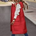 thumbnail image 2 of NARABB Women's Sleeveless Vest Jacket Warm Pocket Hooded Coat Long Jacket Winter Sleeveless Down Parkas Outdoor Warm Coat Red-XXXXXL, 2 of 5