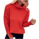 thumbnail image 2 of Suéter de cuello alto para mujer, suéter de manga larga con cuello alto, suéter de color liso, suéter para mujer, 2 of 7