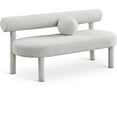 thumbnail image 2 of Meridian Furniture Parlor Cream Boucle Fabric Bench, 2 of 16
