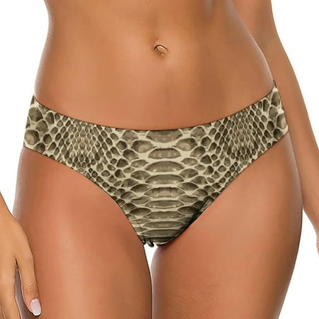 Snake Skin Women s Low Waist T-Back Thong Panty Underwear Brief Cute