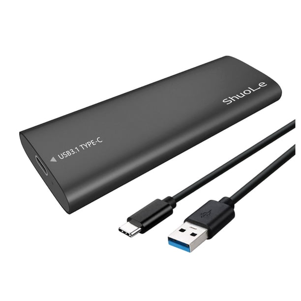 Matsuzay Carcasa NVME SSD Carcasa externa Unidad flash de alta velocidad Soporte doble Adaptador de disco duro tipo C Unidades de estado sólido Cables de computadora SL-TP06-CA/Negro