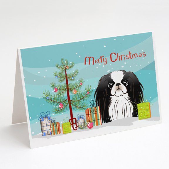 Caroline's Treasures Japanese Chin Christmas Greeting Cards with Envelopes, 5" x 7" (8 Count)