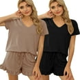 thumbnail image 7 of FLMEI Womens Pajama Sets Comfy Short Sleeve Sleepwear Tops and Shorts Jammies 2 Piece Spring Summer Pjs Loungewear Outfit S-XXL, 7 of 7