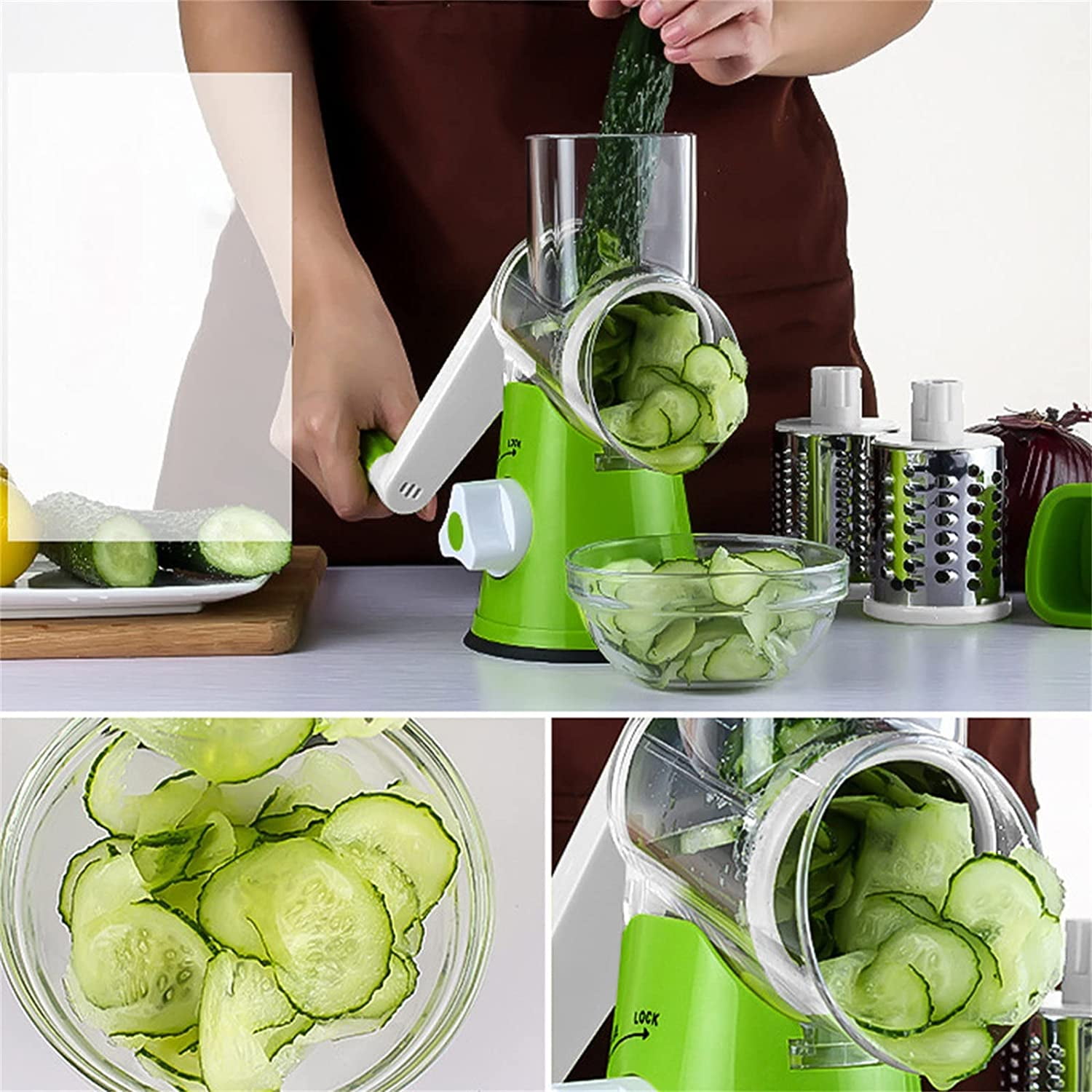 3in 1 Multi-functional Vegetable Cutter And Slicer, Rotary Cheese Grater,  Multi-functional Kitchen Hand-held Food Slicer, Dynamic Drum-type Square  Drum Vegetable Slicer With 3/5 Blades, Removable Vegetable Cutter, Kitchen  Stuffs - Temu Slovenia