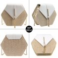 thumbnail image 4 of Womens Straw Bag Fashion Woven Hexagonal Handbags Casual Versatile Elegant Shoulder Crossbody Bag Tassel Chain Bag, 4 of 6
