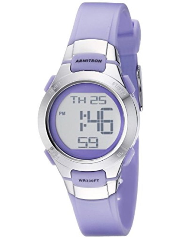 purple digital watch