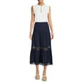 thumbnail image 3 of Time and Tru Women’s Tiered Maxi Skirt with Lace Trim, 3 of 5