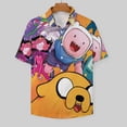 thumbnail image 3 of Adventure Time Casual Short Sleeve Shirt Lapel Collar Shirt Summer Beach Shirt 7XL, 3 of 8