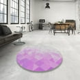 thumbnail image 4 of Ahgly Company Machine Washable Indoor Square Transitional Orchid Purple Area Rugs, 8' Square, 4 of 7