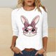 thumbnail image 5 of Camisetas Casuales de las Mujeres Impresas 3/4 Manga Cuello Redondo Blusa, Moda Ligera Superior para el Hogar Y el Uso Diario, Cómoda Imitación de la Tela Del Estante, 5 of 5