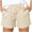 Beige, variant on Shorts Womens Womens Plus Size Drawstring Casual Elastic Waist Pocket Loose Solid Shorts Pants